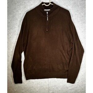 Geoffrey Beene Super Soft Men's Half Zip Pullover Sweater Sweatshirt Brown XL